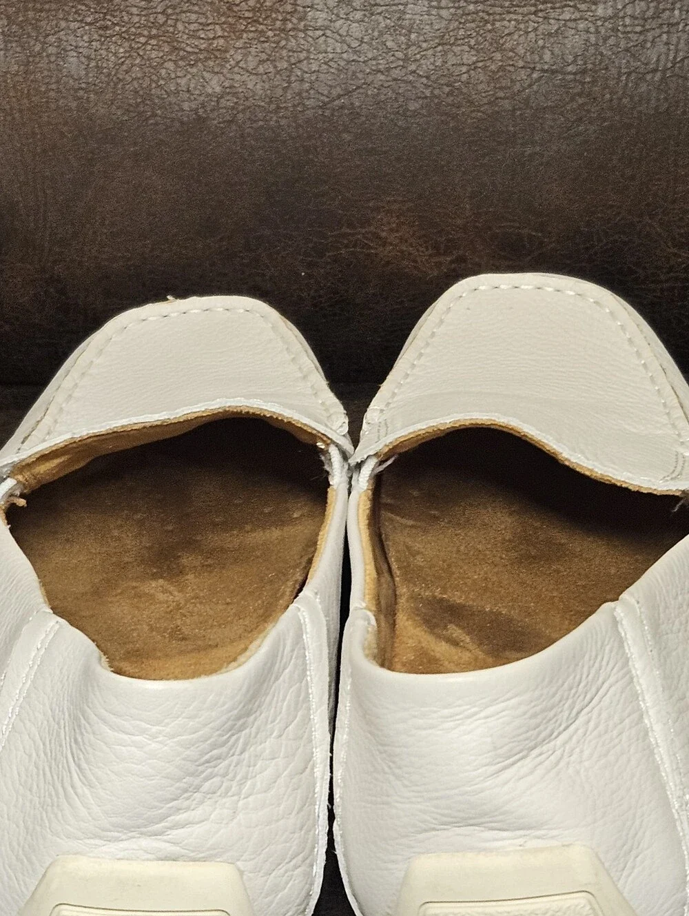 11 Born Allan Driving Shoes Moccasins Loafers Slip On White/off-white